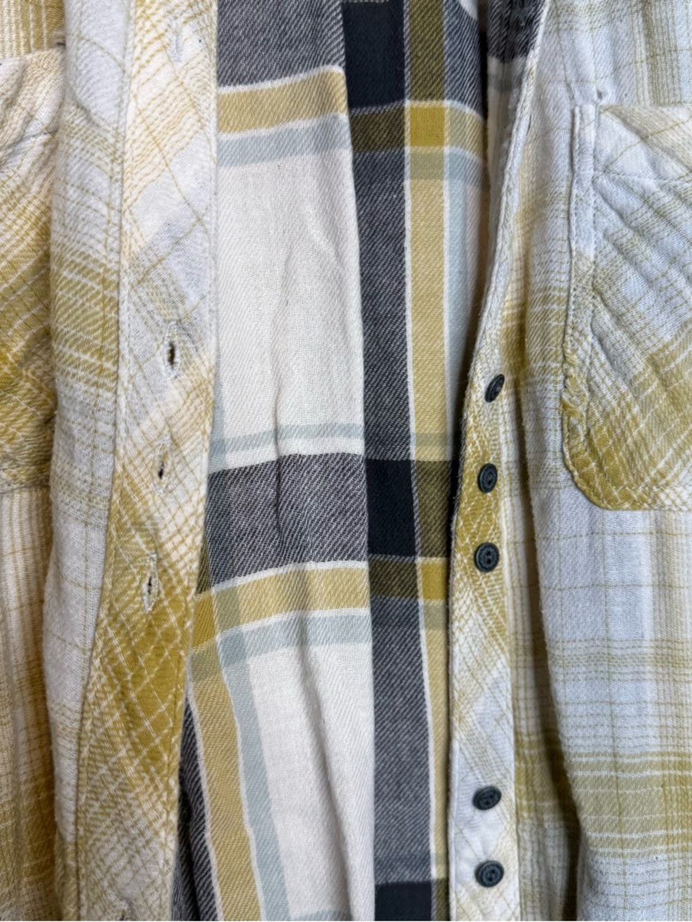 Free People Double Dip Flannel Button Down Top - Picture 7 of 10